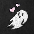 thumbnail image 2 of Dalix Heartly Ghost Embroidery Washed Sweatshirt Hoodie Fleece Relaxed Fit Lounge Womens in Black XS X-Small, 2 of 5