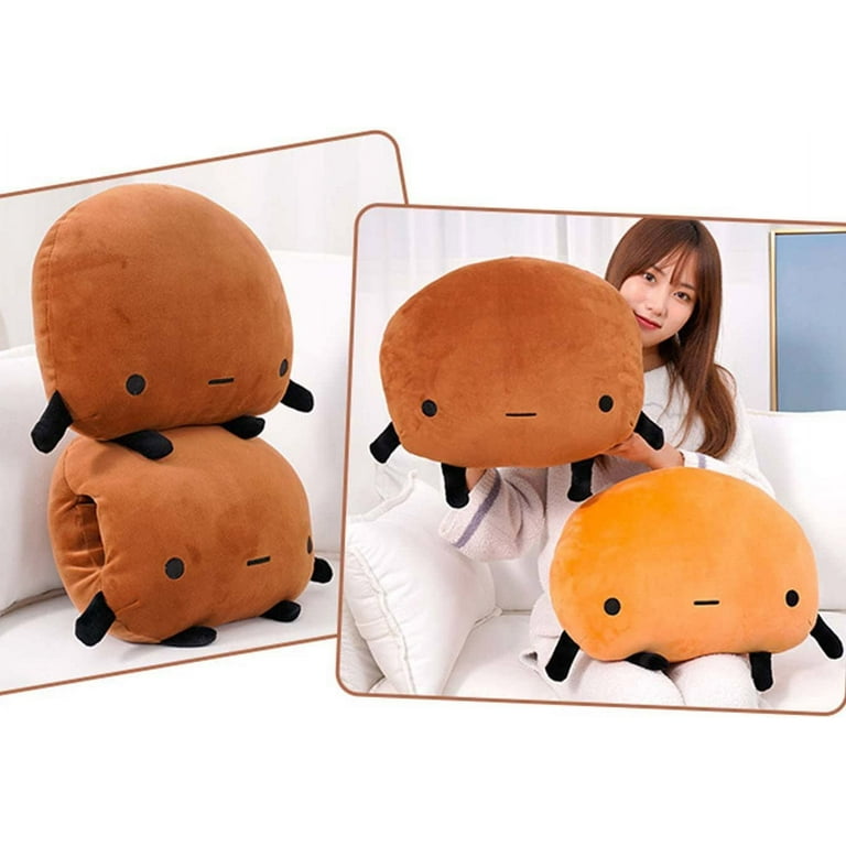 DanceeMangoo Potato Plush Pillow, Cute Sad Potato Plush, Funny Food Stuffed  Plushie Pillow, Soft Plush Doll Room Decor(18'', Orange) 