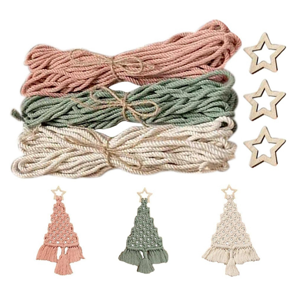 Kit de Bricolage Arbre de Noël Tissé en Macramé Kit Cadeau Artisanal de Noël Très Adapté pour Famille Amis Parfaits Cadeaux de Vacances