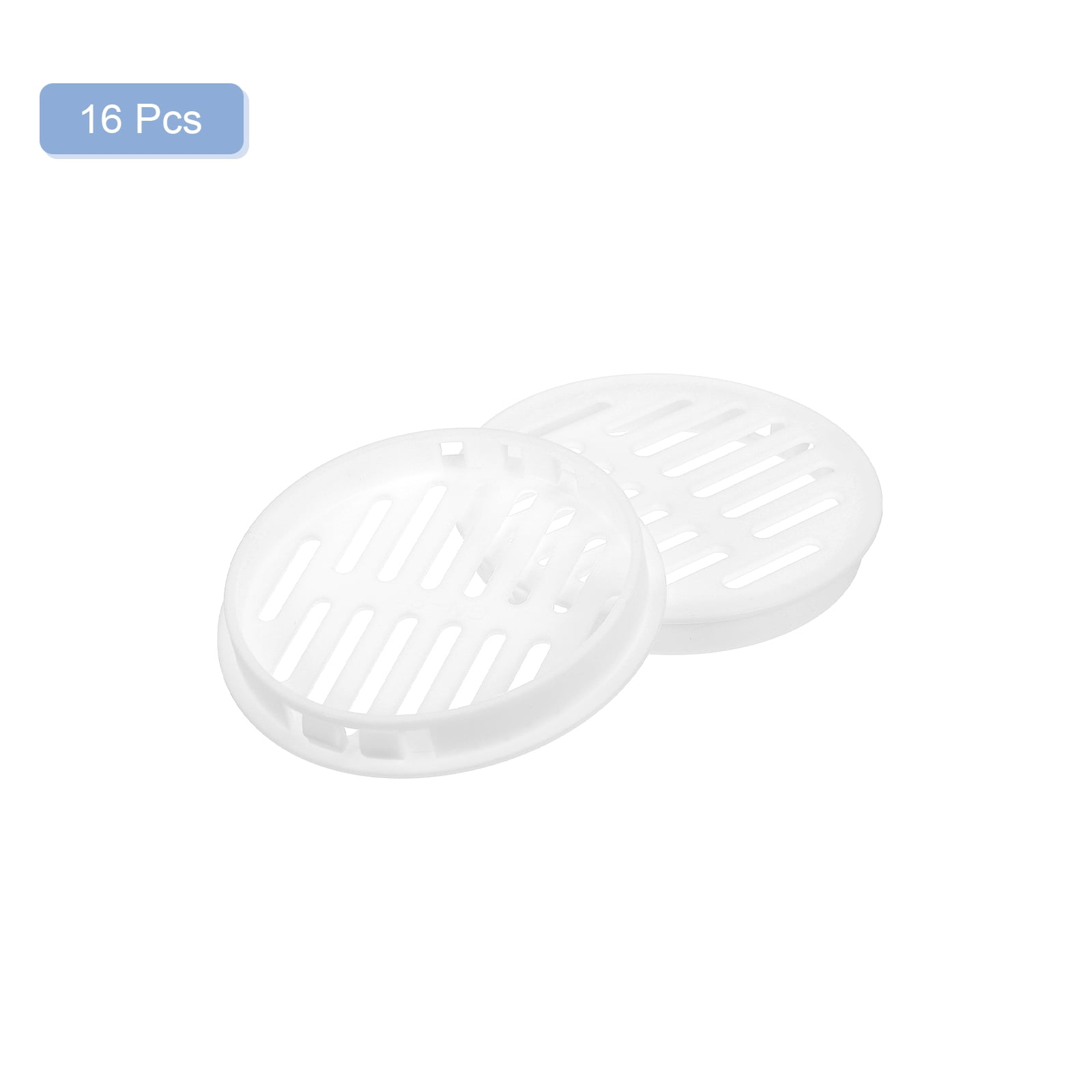 16Pcs 80mm/3.15" Circular Soffit Air Vents, Plastic Soffit Vent Cover, Round Mesh Hole Louver for Bathroom Kitchen Cabinet Wardrobe, White