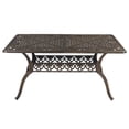 thumbnail image 2 of Tcbosik 59 inch Outdoor Dining Table with 2" Umbrella Hole, Cast Aluminum Patio Table, Rectangle Bistro Table for Garden, Porch, Backyard, Poolside, Bronze, 2 of 7