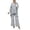 Grey, variant on Elegant Women'S 2-Piece Cape Tunic & Wide-Leg Palazzo Pants Set - Flowy Casual Outfit For Daily & Dressy Occasions