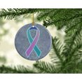 thumbnail image 2 of Teal, Pink and Blue Ribbon for Thyroid Cancer Awareness Ceramic Ornament, 2 of 3