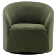 thumbnail image 6 of 32" Wide Modern Boucle Swivel Barrel Chair, No Assembly Round Upholstered Swivel Accent Armchair for Living Room, Bedroom, Office (Green), 6 of 11