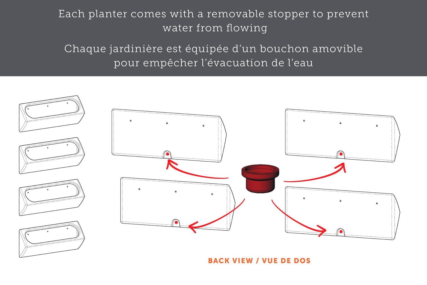 South Shore Dalya Outdoor Wall Planter – Set of 4 White