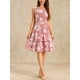 thumbnail image 2 of Conjunto de Vestido y Chaqueta INSPIRE CHIC para Mujer, 2 Piezas, Vestido Sin Mangas de Chifón Floral y Conjunto de Chaqueta de Panel Contrastante, Talla XS, Blanco Rosa, 2 of 6