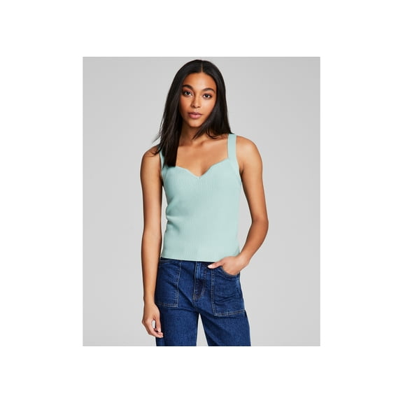 Women's Ottoman Ribbed Sweetheart Top Oregano XL