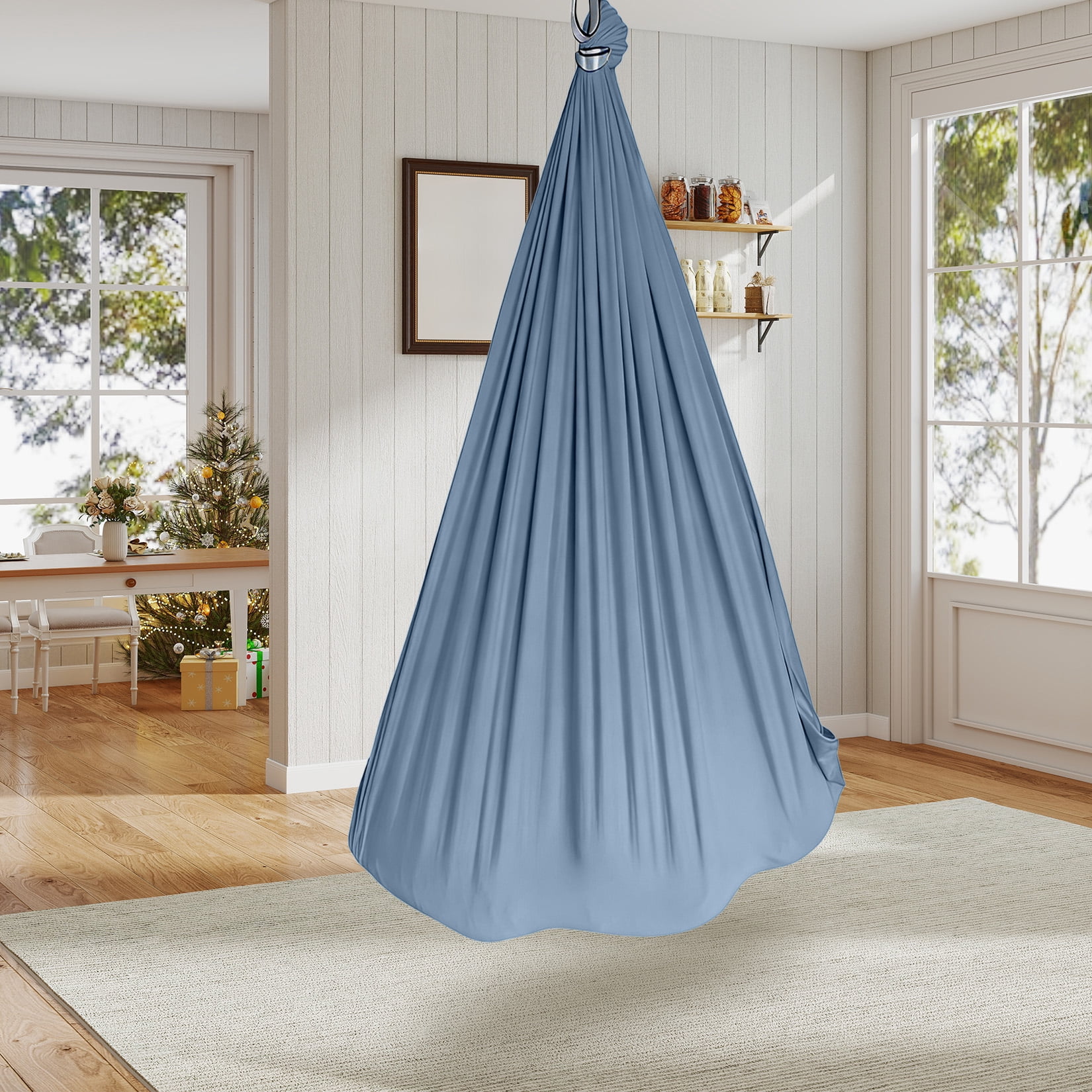 Sensory Swing for Kids - 55" x 59" Dual-Layer Therapy Swing for Autism, ADHD & Sensory Needs, Calming Hug Effect, 360° Swivel, Indoor/Outdoor Use, Supports Up to 300 Lbs