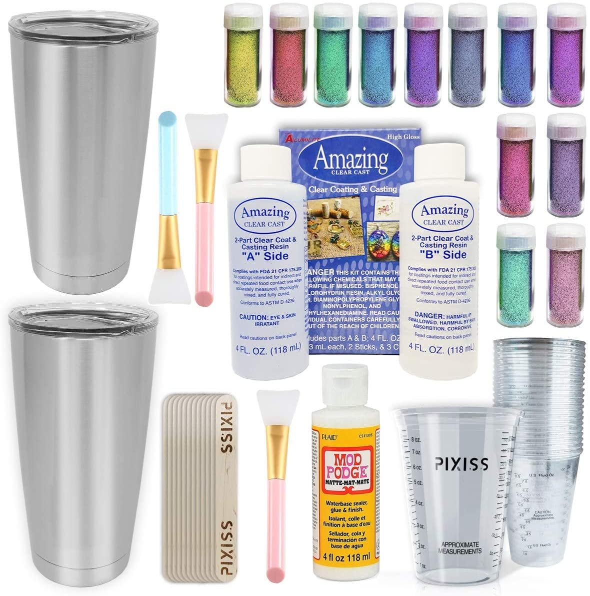 Download Epoxy Tumblers Kit With Glitter For Tumblers Includes Amazing Clear Cast Epoxy For Tumblers Silicone Epoxy Resin Brushes Glitter For Tumblers Mod Podge Epoxy Tumbler Supplies Walmart Com Walmart Com