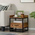 thumbnail image 3 of Gymax Nightstand Side End Sofa Table w/ Drawer Metal Frame for Living Room Bedroom, 3 of 9