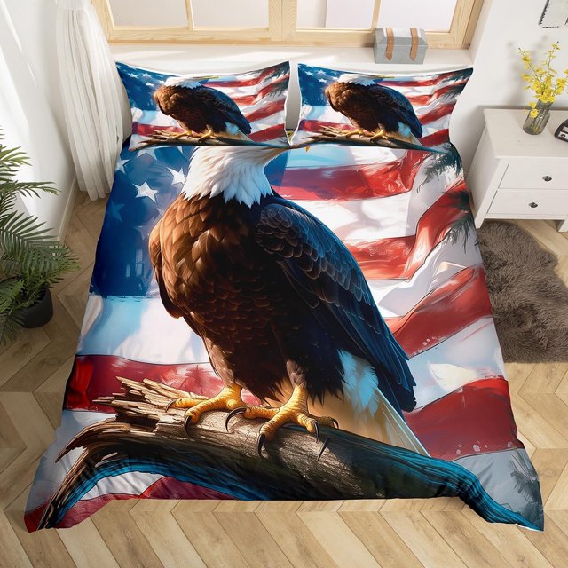 Funda nórdica King Size,Tie-dye Graffiti American Flag Bedding Set,Boys Girls