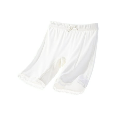 ZACPNCV Girls Bike Cartwheel Shorts Girls Breathable Comfy Under Dress Summer Shorts Kids White 7-8 Years