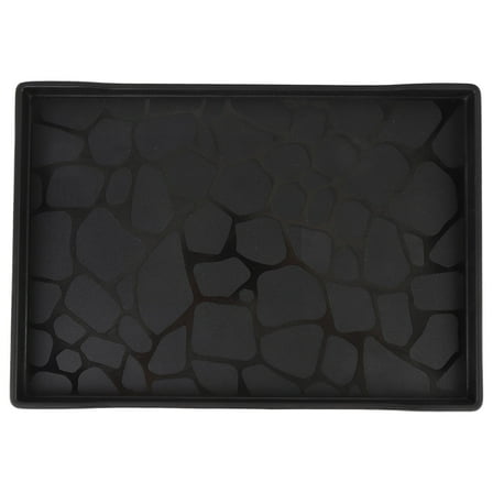 Black Rectangular Serving Tray 9.1x13 Inch Large Plastic Platter for Parties, Tea and Desserts