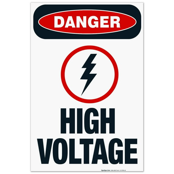 High Voltage Sign, OSHA Danger Sign, (SI-3789) 24x36 Corrugated Plastic
