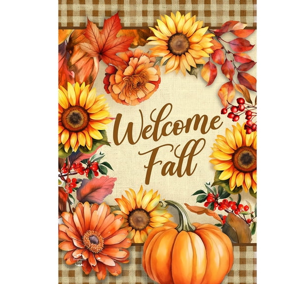 Briarwood Lane Double Sided House Flag 40x28 For Outdoor Welcome Fall Flowers For Fall House Flag