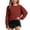 Brick Red*, variant on Girls Cropped Sweatshirt Long Sleeve Solid Color Off Shoulder Crew Neck Thumb Hole Raw Hem Loose Casual Daily Tops Green