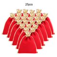 thumbnail image 1 of Bolsa para guardar joyas con cordón, funda cartuchera, organizador de bolsillo (rojo, 12x16cm), 25 uds., 1 of 8