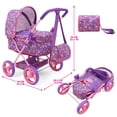 thumbnail image 4 of Cochecito y bolsa Doll Deluxe Peppa Pig morado/rosa para muñecas de 18 pulgadas, 4 of 6