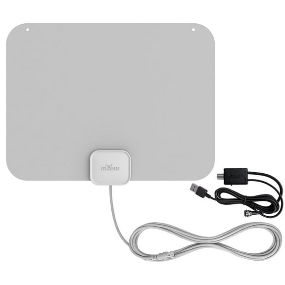 Mohu Leaf Amplified Indoor HDTV Antenna (Grey) with 12ft. Coaxial Cable
