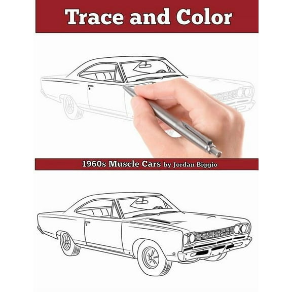 Trace and Color: 1960s Muscle Cars: Adult Activity Book, (Paperback)