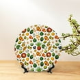 thumbnail image 6 of Cauagu Lemon Fruits Vegetables Print Bone China Decorative Plate, Wall Mount Plate Holiday Decor Decorative Ceramic Plates with Stand Elegant Household Plates Decorative-7in, 6 of 6