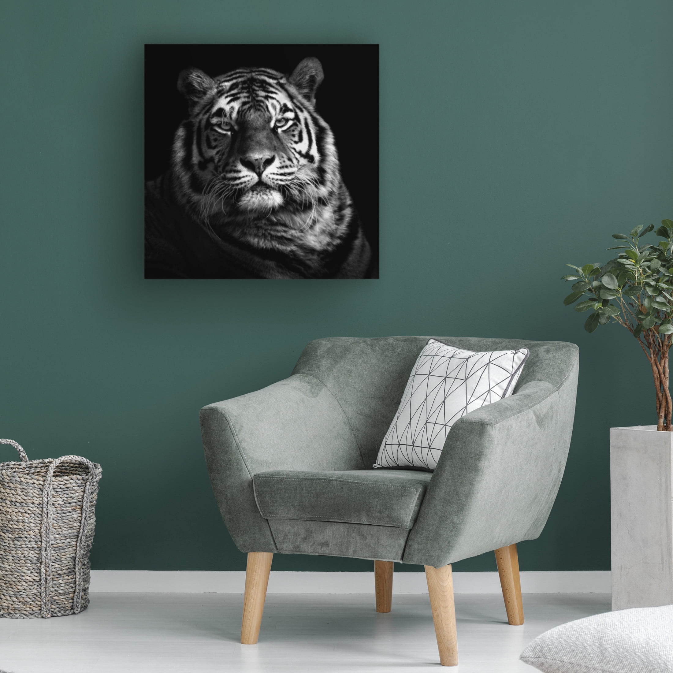 Canvas Wall Art - Christian Meermann 'Tiger' Wall Art for Living Room, Bedroom, or Office Décor by Trademark Fine Art - 18 x 18 Inches