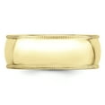 thumbnail image 3 of 10K Yellow Gold 8mm Milgrain Half Round Band Ring Size 7, 3 of 7