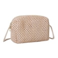 thumbnail image 1 of Granjero Gordo Bolso de mano tejido y bolsas de cosméticos, bolso de mano tejido elegante de playa de verano, bolso de hombro de 6,49 x 3,36 x 4,33 pulgadas (blanco), 1 of 5