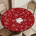 thumbnail image 2 of Christmas Fitted Tablecloth Round with Elastic Indoor Outdoor Table Cover Round Elastic Tablecloths for Tables Waterproof Wipeable Table Cloths for,Picnic,Kitchen,Dinner (44"-48"), 2 of 4