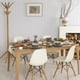 Ensemble de Quatre (4) Chaise de Style Eames Blanc avec Pieds en Bois Naturel Chaise de Salle à Manger Chaise de Bureau Eiffel – image 3 sur 5