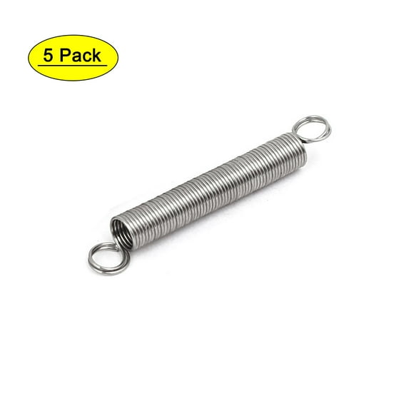 0.3mmx3mmx25mm 304 Stainless Steel Tension Springs Silver Tone 5Pcs