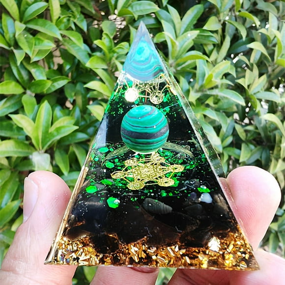 Oubit Protection Crystals,Orgone Pyramid Epoxy Process Chakra Pyramid Crystal Pyramid Ultimate Reliability
