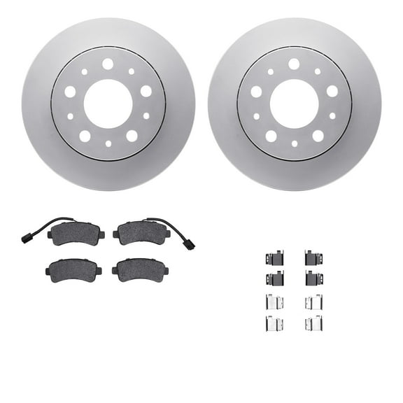 Dynamic Friction Company Rear Geospec Brake Rotors with 5000 Advanced Brake Pads includes Hardware 4512-40158
