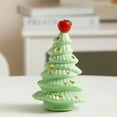 thumbnail image 3 of dianhelloya Ceramic Christmas Tree Decor High-temperature Firing Ceramics Ceramic Christmas Tree Figurine Small Xmas Tree with Fruit Topper Festive for Home, 3 of 7