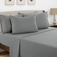 thumbnail image 2 of Juego de sábanas LDC LUX DECOR COLLECTION, tamaño completo, gris oscuro, 2 of 7
