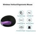 thumbnail image 3 of Wireless Mouse 2.4G Ergonomic Vertical Optical Mouse with Nano Receiver,4 Adjustable DPI 800/1200/ 1600/2400,Rechargeable Li-Battery,6 Buttons for Computer,Notebook, PC, Laptop, MacBook, 3 of 9