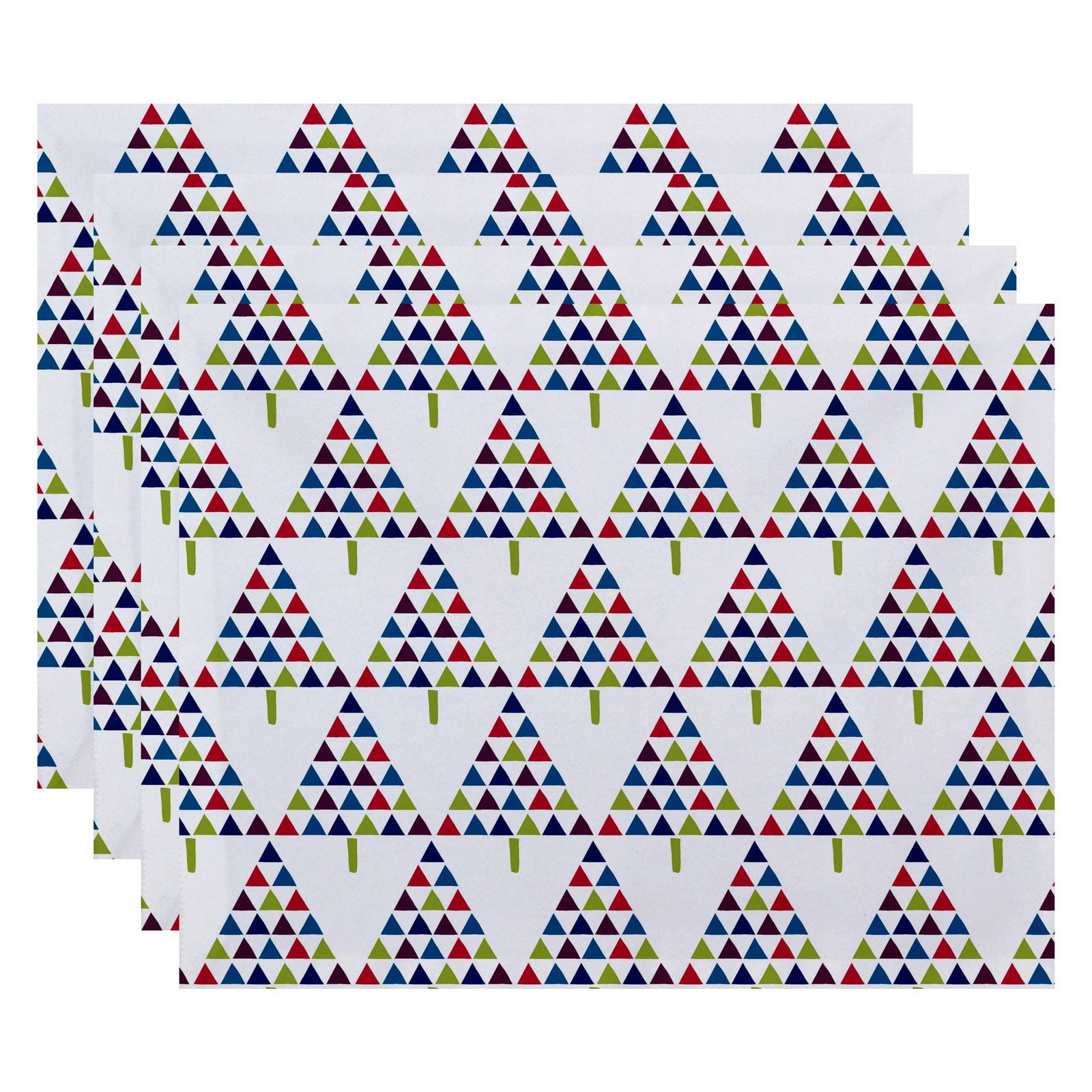 Simply Daisy 18" x 14" Triangle Trees 2 Geometric Print Placemats, Set of 4