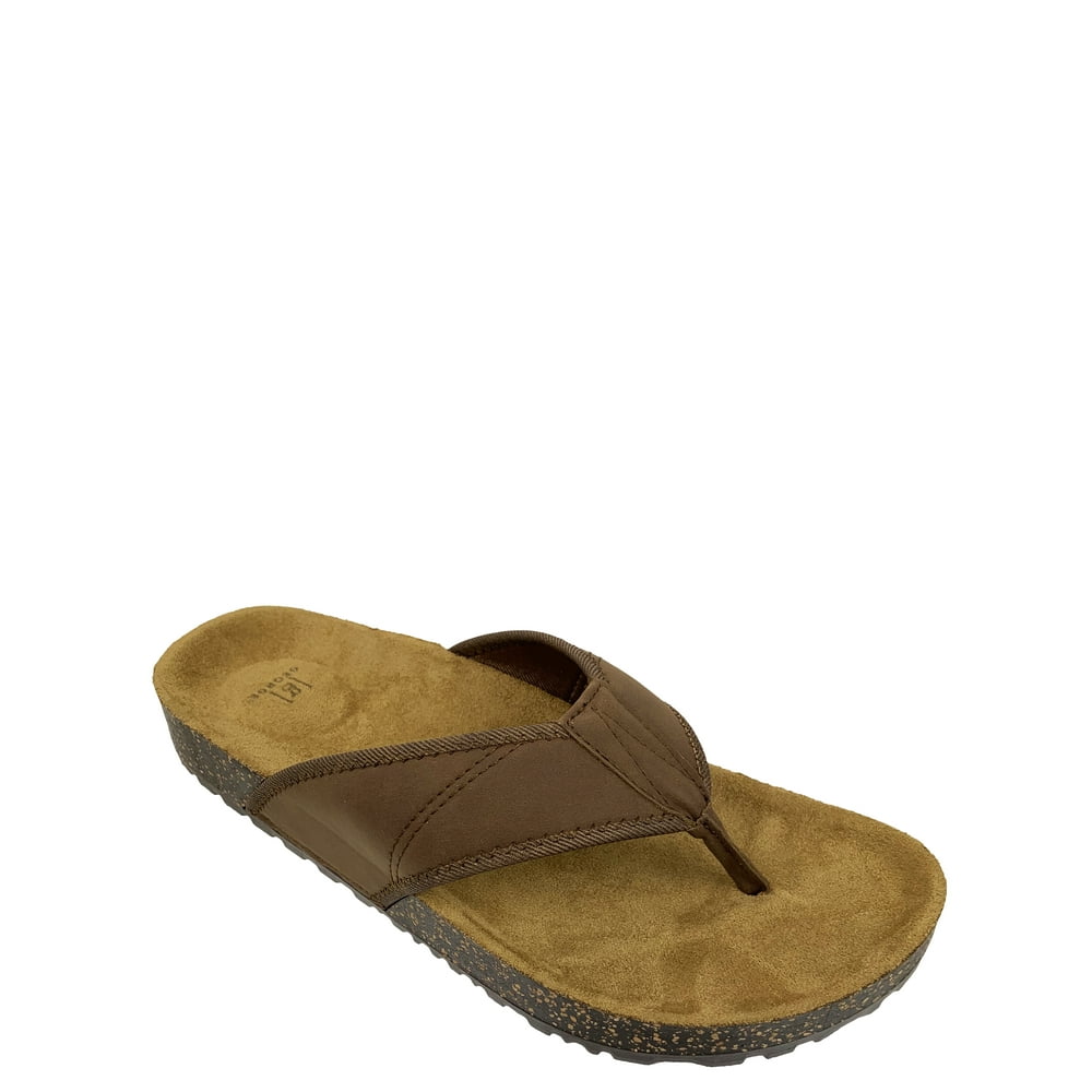 Men's Faux Leather Flip Flop Sandal