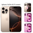 thumbnail image 2 of Funda transparente de doble capa para Apple iPhone 16 Pro/16Pro (6.3"), antigolpes (doble capa, rosa y mariposa), 2 of 5