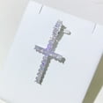 thumbnail image 4 of Cross Pendant, 925 Silver, 3mm D-Color VVS Moissanite Necklace, Outshines Diamond Pendant, 4 of 10