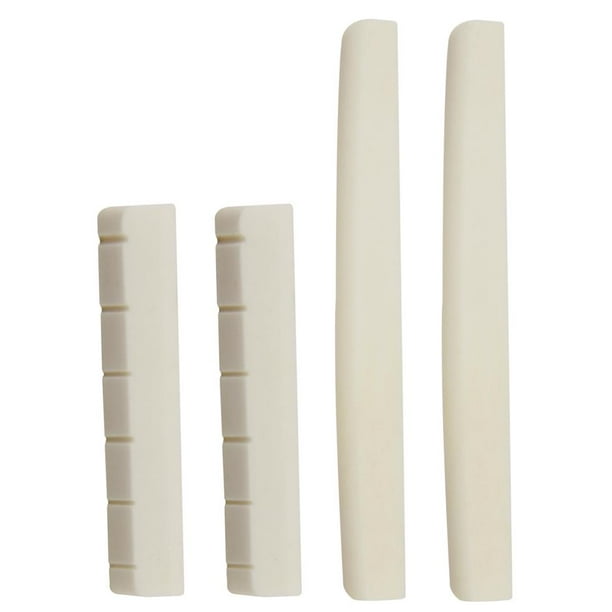2x Buffalo Saddle Bridge Groove Bridge Set para Clásicas, Accesorios de Guitarra Folk / Acústica Hugo Sillín de tuerca de hueso
