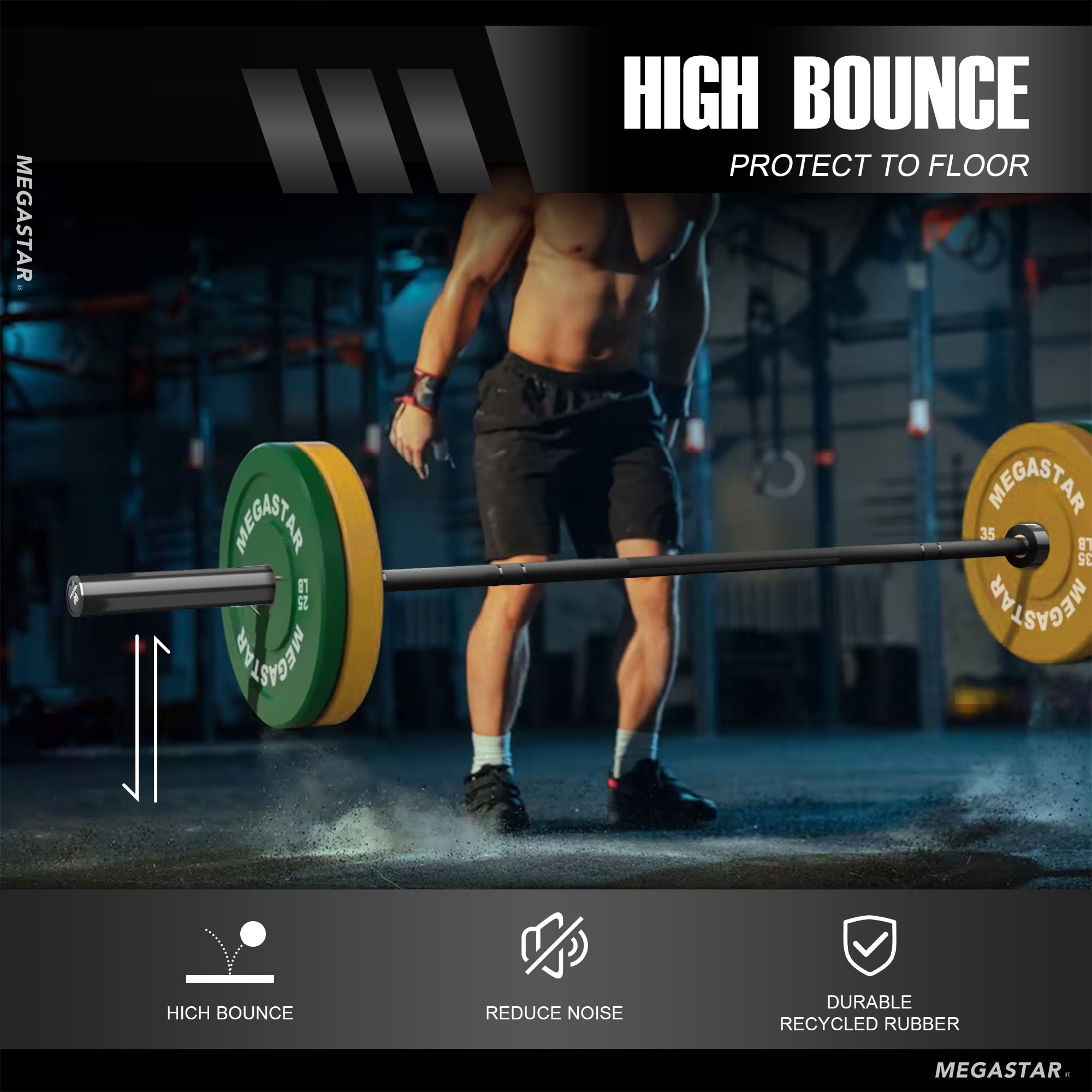 7ft Olympic Barbell, Barbell for Weightlifting and Powerlifting 45lb, Olympic Bar for 1500lbs Capacity, Weight Bar Fit 2" Standard Weights