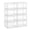 Transparent White, variant on SONGMICS Shoe Boxes Set of 8, Stackable Shoe Organisers with Doors, 33 x 28.5 x 19.2 cm, Fits Shoes up to UK Size 11, Transparent Black