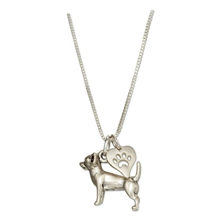 Sterling Silver Dog Pendant - STERLING SILVER 18