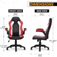 thumbnail image 4 of MoNiBloom Video Gaming Chair PU Leather Gamer Chair with Flip-up Arms High-Back Racing Style Adjustable Swivel Task Chair for Kids Teens Adults, Black/Red, 4 of 4