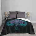 thumbnail image 6 of XMXT Throw Blanket, Ace Skull Poke Pattern Machine Washable Blankets for Sofa, 80 x 60 inches Black, 6 of 9