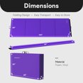 thumbnail image 2 of BalanceFrom 10ft x 4ft x 2in 4-Panel Folding Gymnastics Mat with 8ft Balance Beam, Purple, 2 of 12