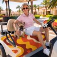 thumbnail image 3 of Golf Cart Seat Covers for 2 Seater,Orange Brown Microfiber Cart Seat Towel Blanket,Modern Farmhouse Abstract Patterned Art Absorbent Breathable Non Slip Bench Seats Protector for Golf Course 51"x31", 3 of 9