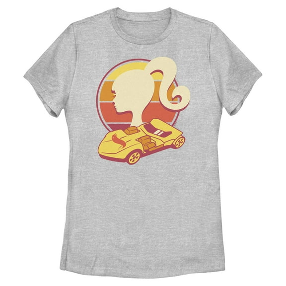 Womens Mattel Retro Barbie and Hot Wheels Silhouette T Shirt