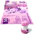thumbnail image 4 of Frazada y Peluche de Ajolote Cobija Billete $50 pesos Individual Mi Mantita Mx Frazada, 4 of 6